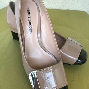 Audrey Brooke Blush and Black Heels. Good condition.